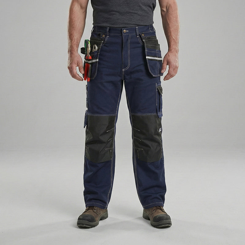 100% Cotton Cargo Pants with Detachable and Movable Hanging Pockets, Knee Pad Installable, Durable for Outdoor Working [B111]