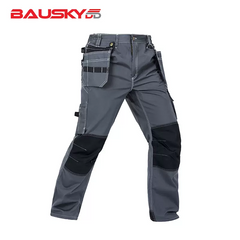 Polyester Cotton Cargo Work Pants with Detachable Tool Pockets & Knee Reinforcement – B128