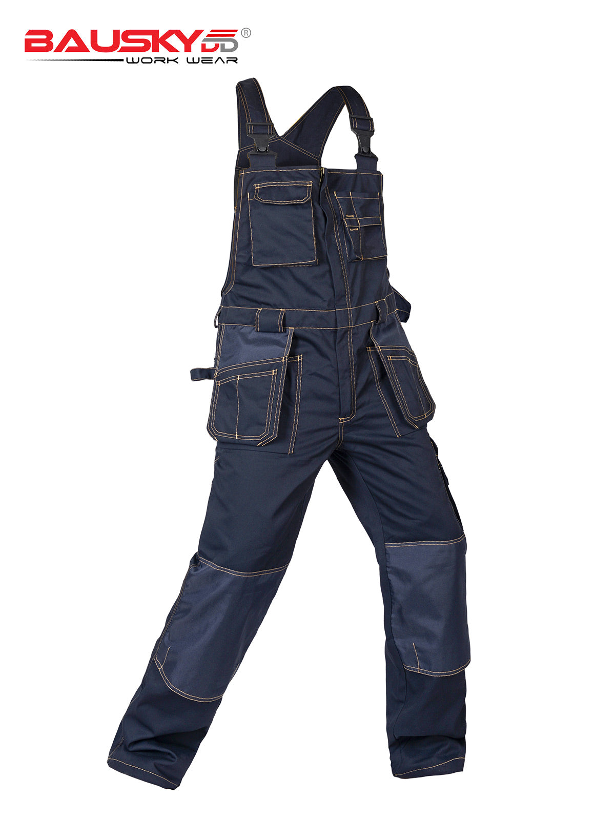 [B136] Bauskydd Pro Bib Overalls with Multi-Layered Hanging Pockets - Bauskydd Workwear 