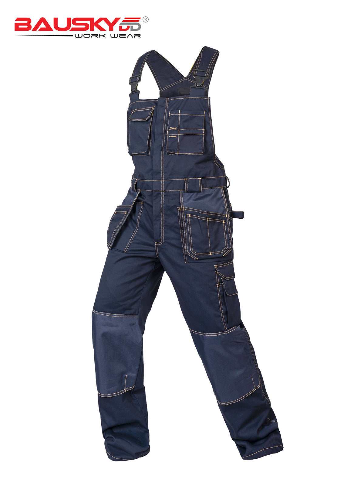 [B136] Bauskydd Pro Bib Overalls with Multi-Layered Hanging Pockets - Bauskydd Workwear 