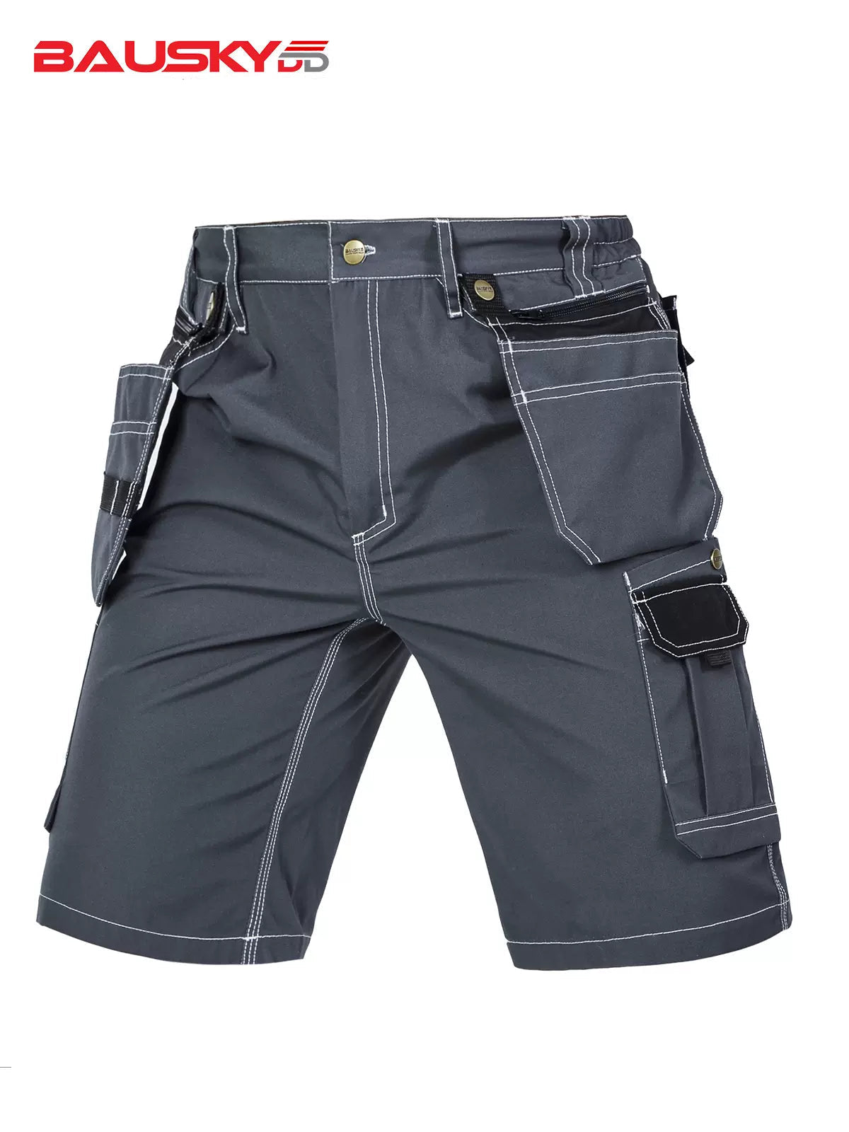 [B219] Cargo Shorts with Detachable Hanging Pockets - Bauskydd Workwear 