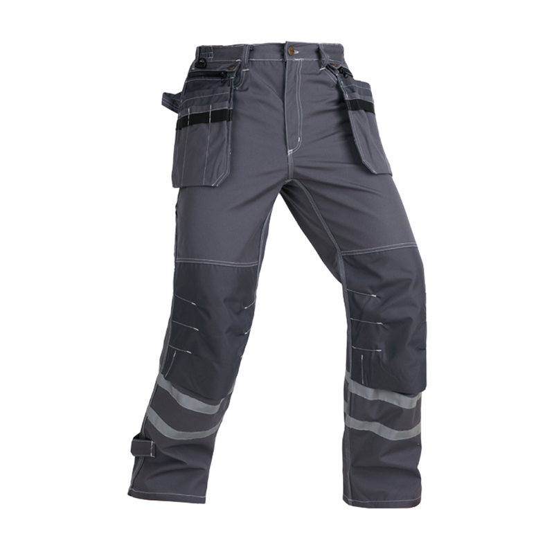 Reinforced Work Pants with Reflective Strips & Detachable Tool Pockets – Durable Cotton Blend [B279]