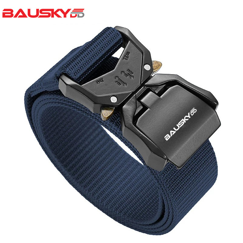 Quick-Release Tactical Belt - Casual, Youthful, Outdoor Sports Belt with Woven Nylon and a Buckle Closure
